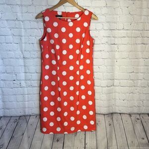 ALYX‎ Dress Orange With White Polka Dots Back Zip Sleeveless size 10